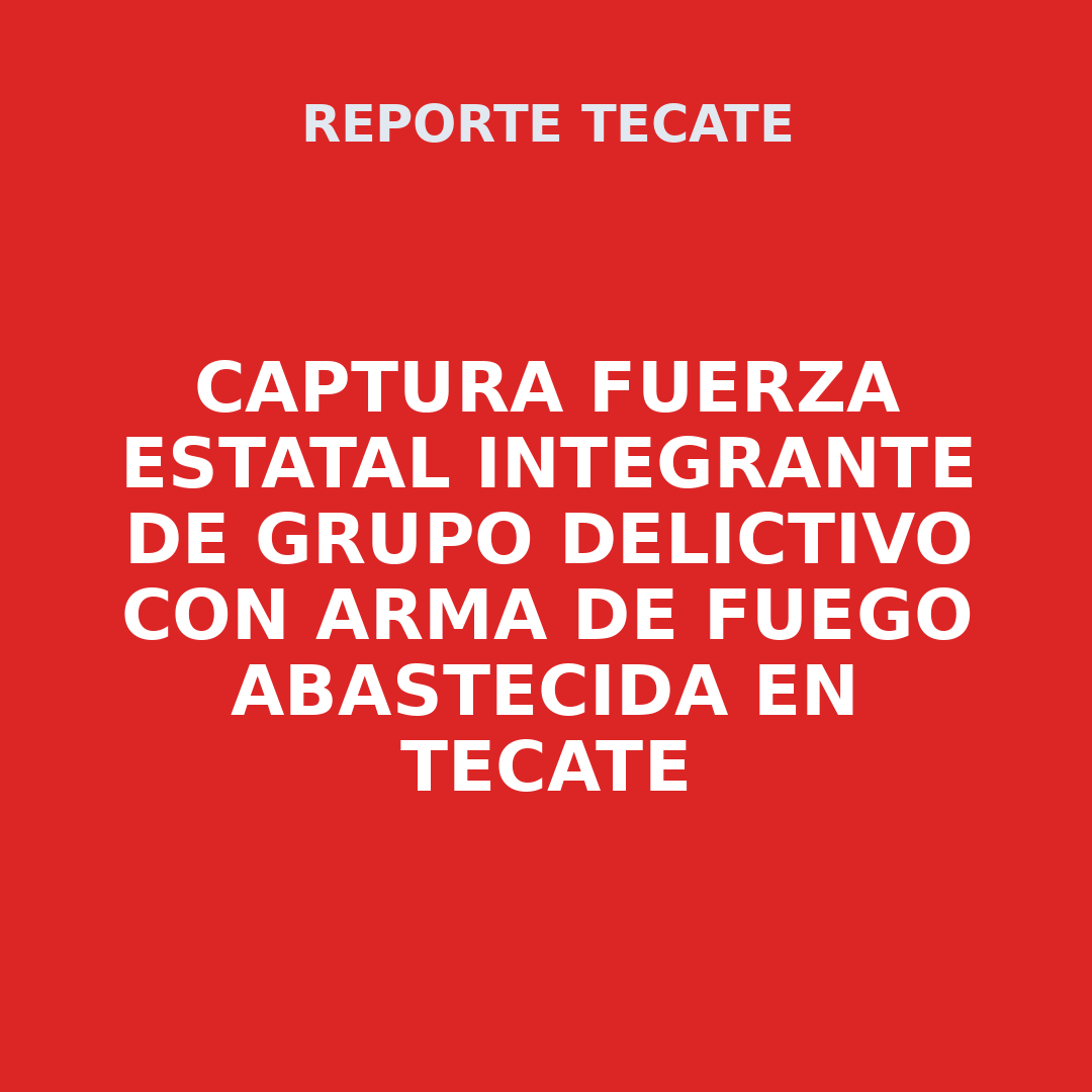 CAPTURA FUERZA ESTATAL INTEGRANTE DE GRUPO DELICTIVO CON ARMA DE FUEGO ABASTECIDA EN TECATE