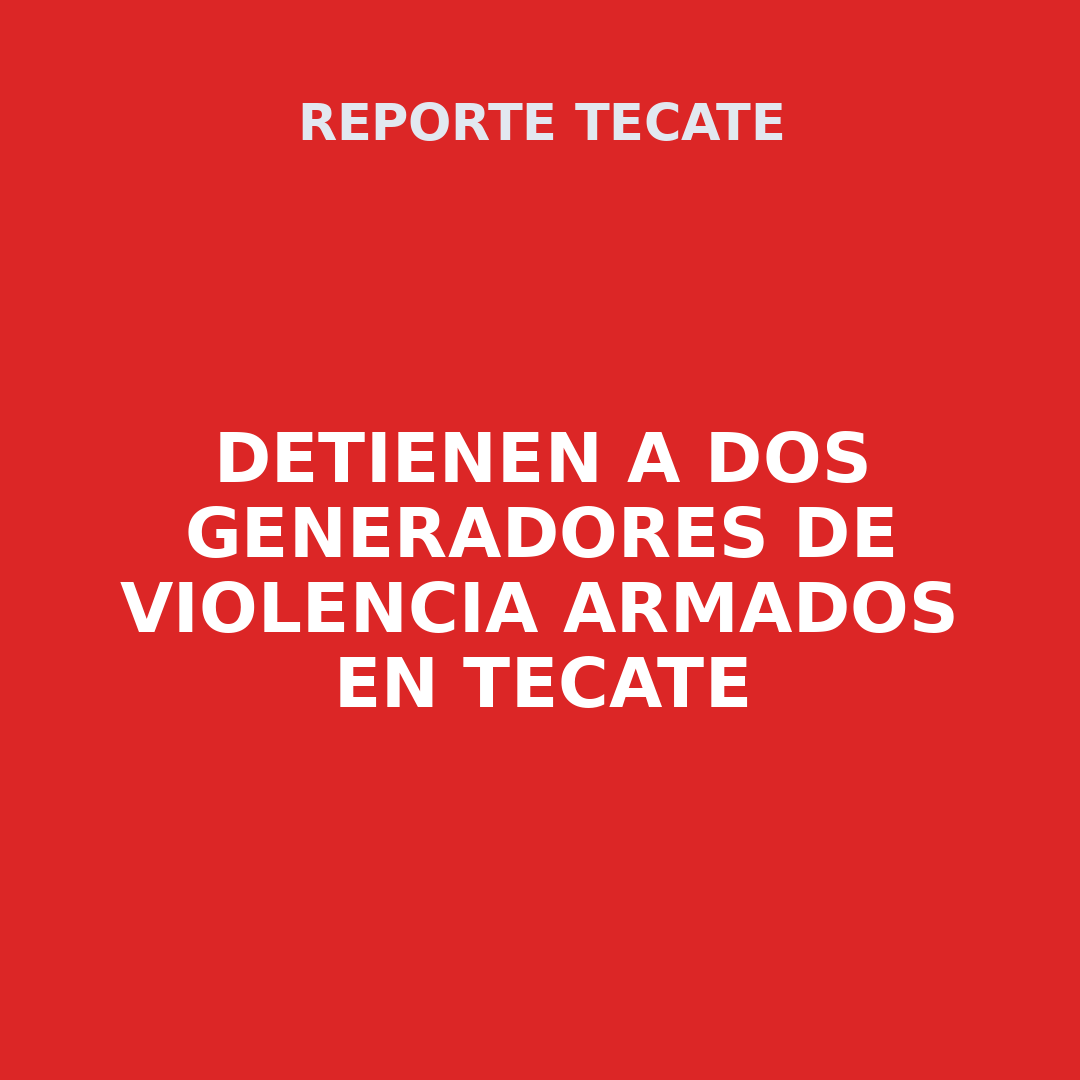 DETIENEN A DOS GENERADORES DE VIOLENCIA ARMADOS EN TECATE