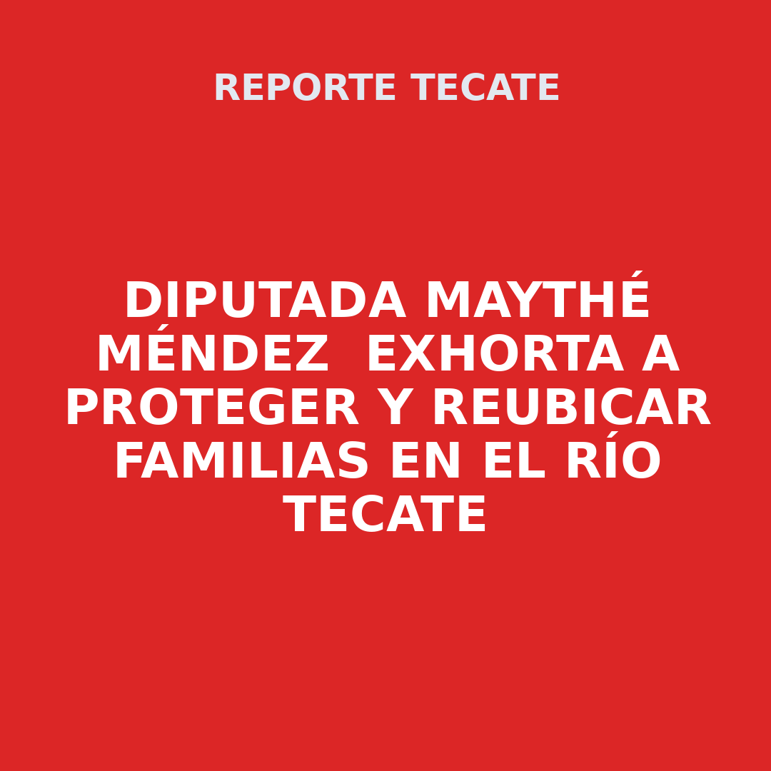 DIPUTADA MAYTHÉ MÉNDEZ  Exhorta a proteger y reubicar familias en el Río Tecate