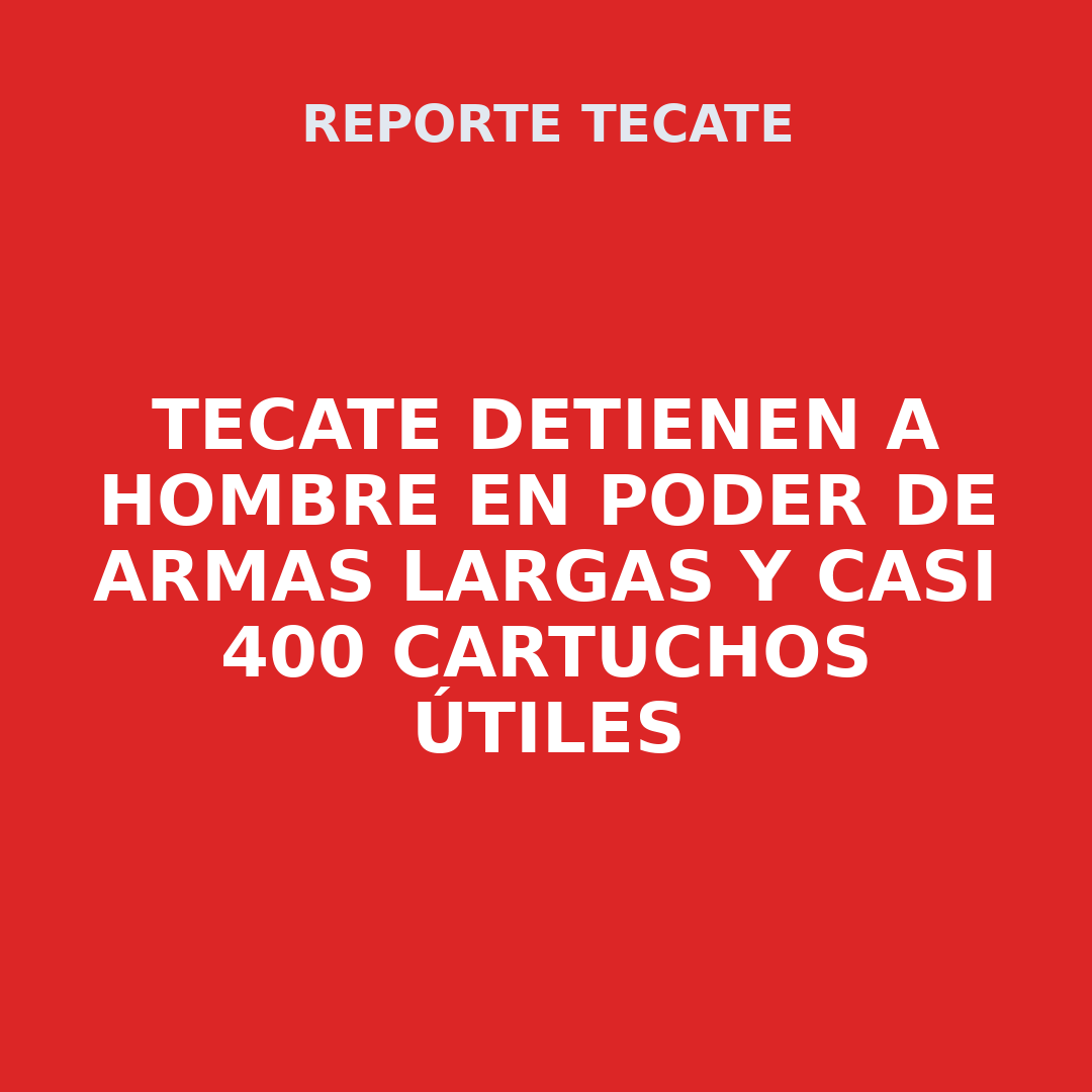 TECATE Detienen a hombre en poder de armas largas y casi 400 cartuchos útiles